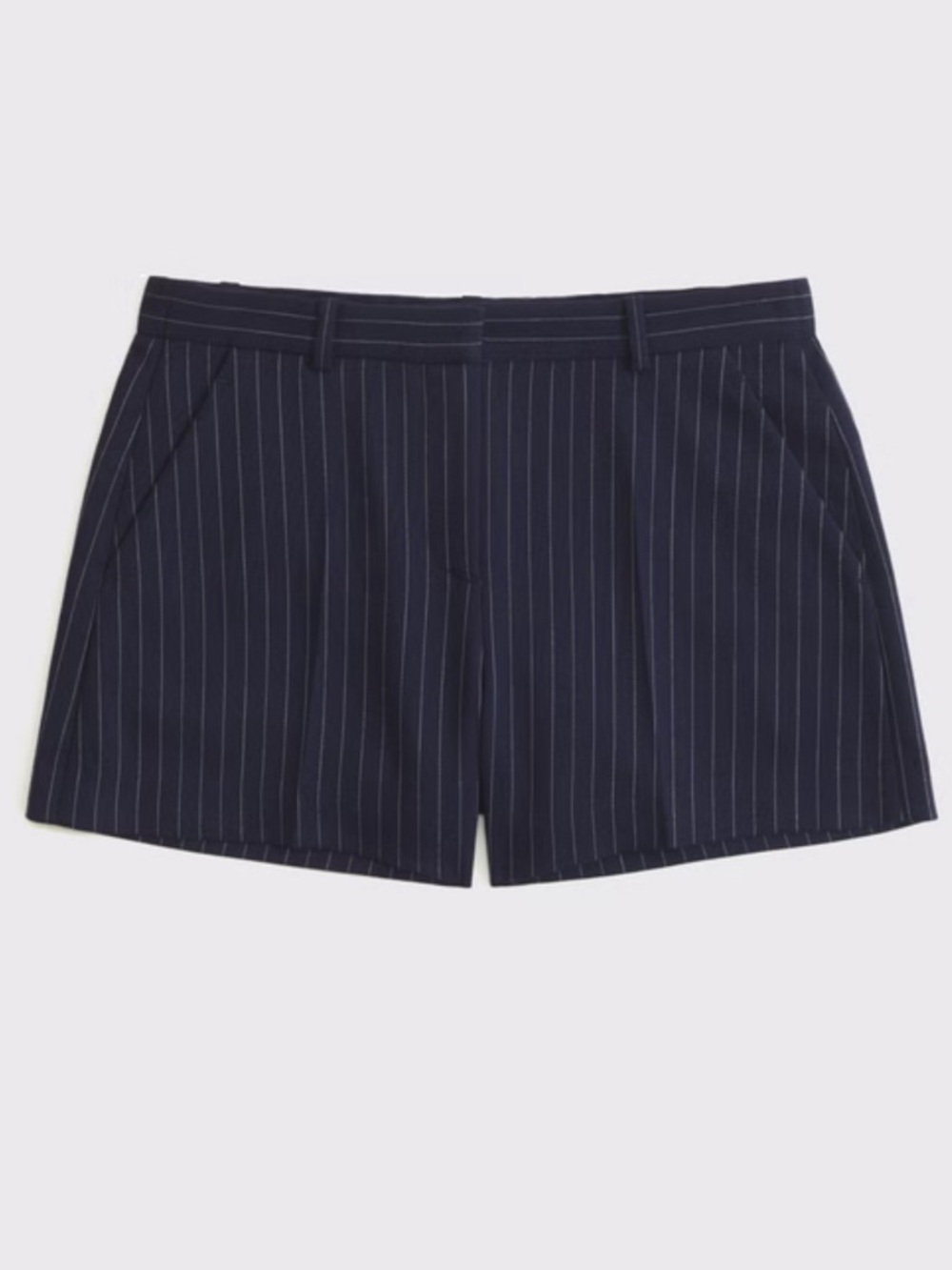 Abercrombie & Fitch AF Curve Love Mid Rise Tailored Short Navy Stripe Sz 30